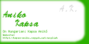 aniko kapsa business card