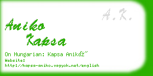 aniko kapsa business card
